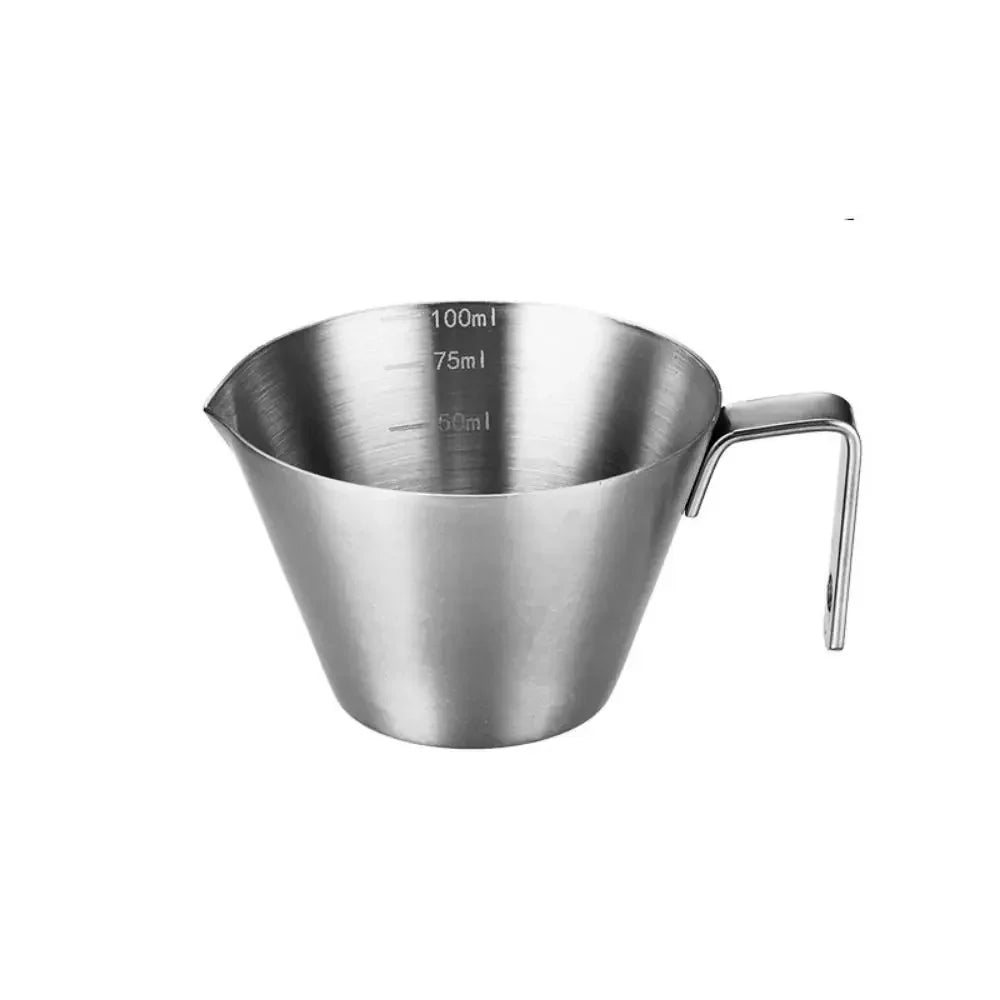 304 Stainless Steel Espresso Measuring Cup with Scale and Milk Spoon