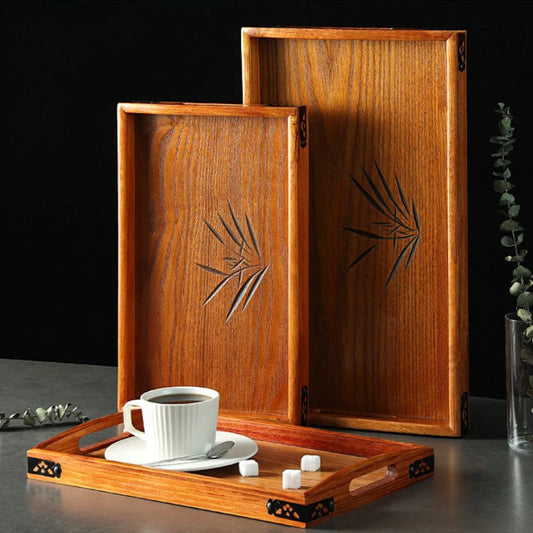 Wooden Tea Tray Decorative Storage Serving Tray