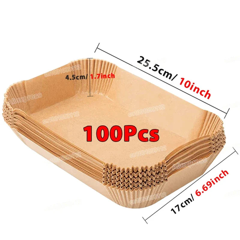 50/100Pcs Air Fryer Non-Stick Disposable Paper Liners