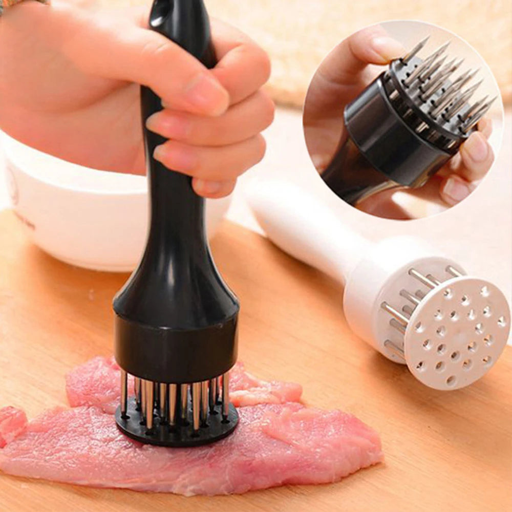 Stainless Steel Meat Tenderizer with Comfortable Handle for Kitchen & BBQ