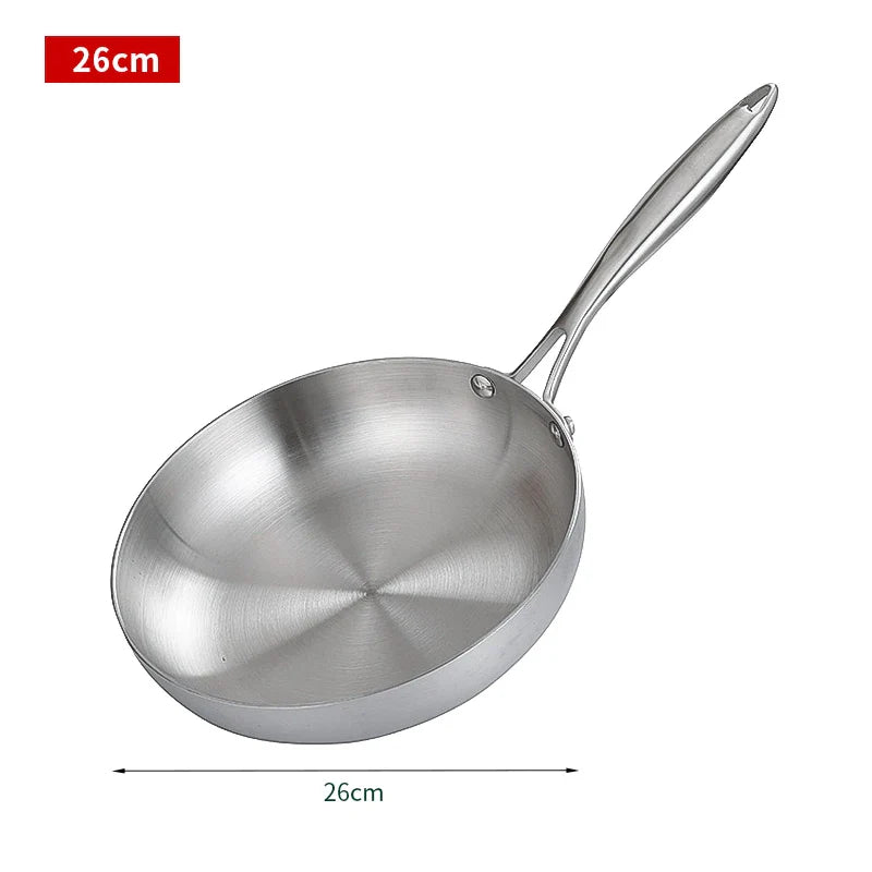 304 Stainless Steel Nonstick Frying Pan for Gas and Induction Cooktops