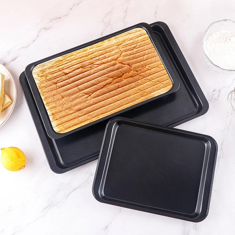 Non-Stick Stainless Steel Baking Tray Pan for Bread, Cake, BBQ, and Fruit