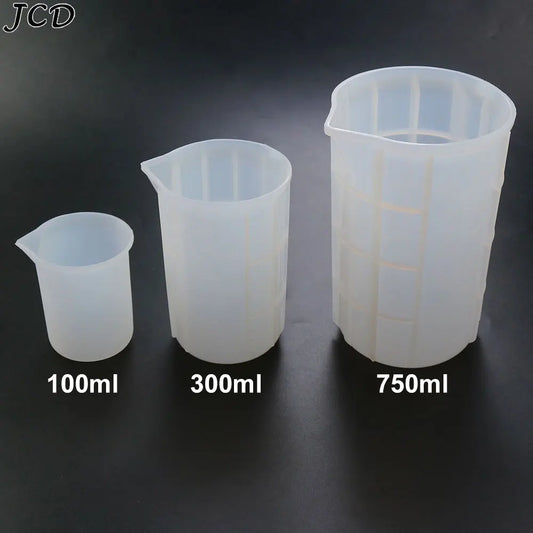 JCD Silicone Measuring Cup Set 100ML/300ML/750ML Food-Grade for Cake, Candle, Epoxy Resin