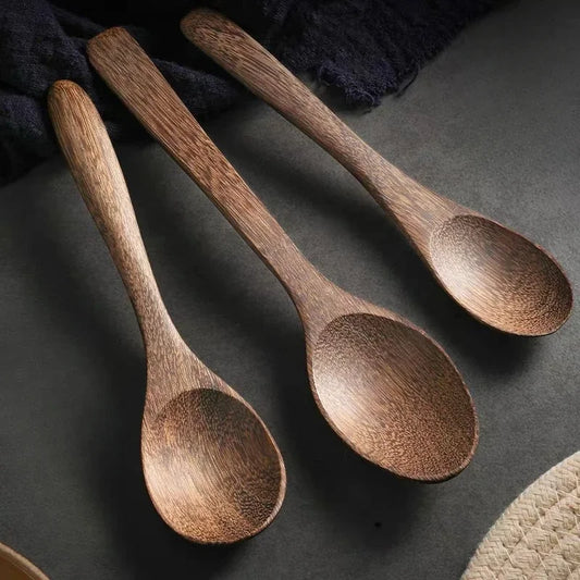 Wooden Spoon Set Rice Spoon Honey Stirrer Kitchen Utensils Dessert Spoon