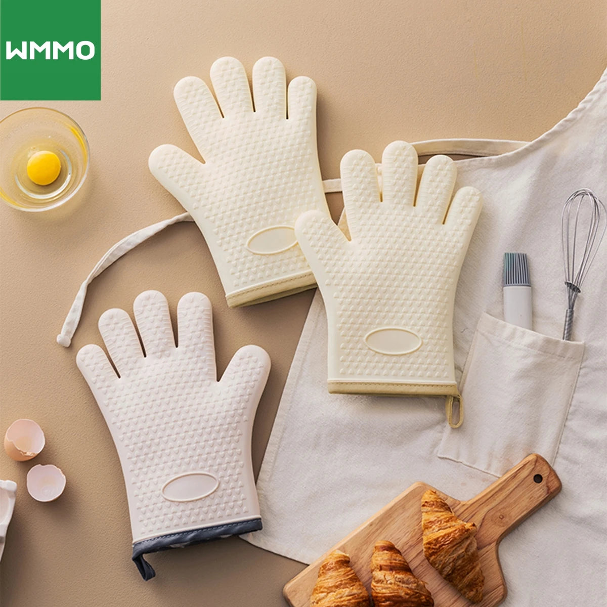 WMMO Silicone Anti-scald Oven Gloves Non-slip Heat Resistant Baking Gloves