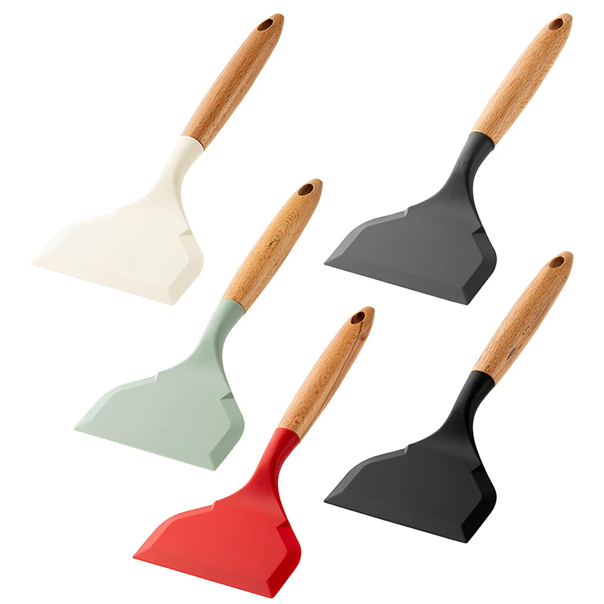 Wooden Handle Silicone Non-Stick Spatula