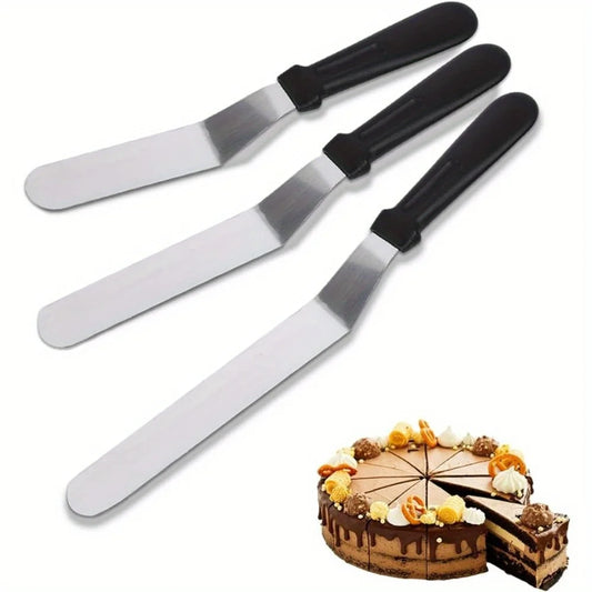 Angled Stainless Steel Icing Spatula Offset Blade for Cake and Pastry