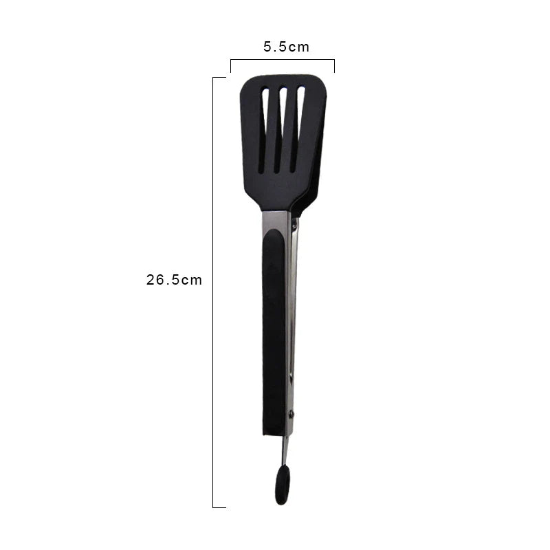 Silicone Anti-Scald BBQ Tongs Stainless Steel Non-Stick Kitchen Utensils