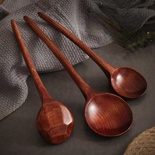 Wooden Tortoise-Shaped Long Handle Soup Spoon