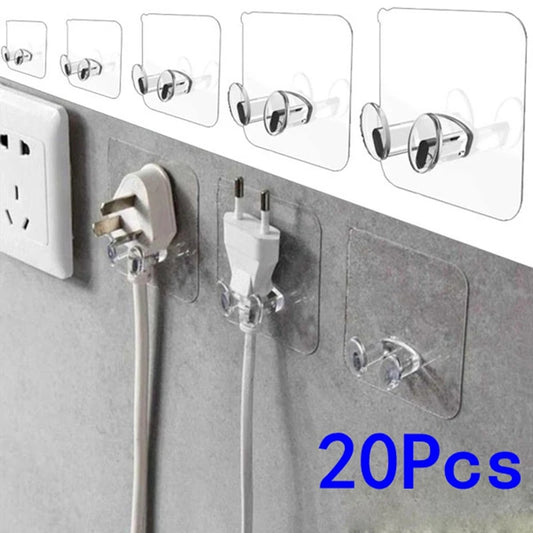 20/40PCS Transparent Waterproof Wall Hook Rack - Strong Adhesion, Seamless, Kitchen Bathroom Organizer