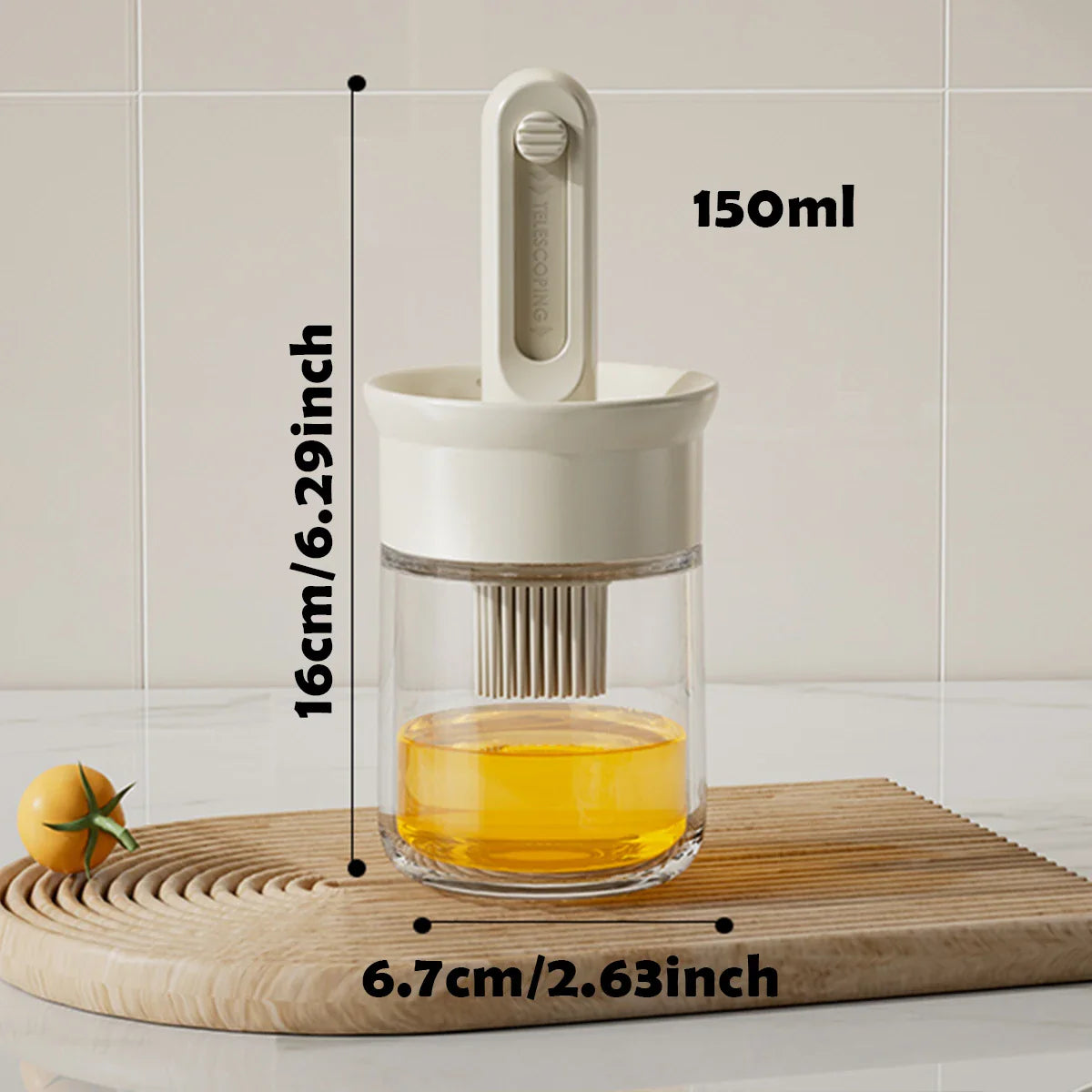 Telescopic Oil Brush Bottle Adjustable High Temp Resistant Kitchen BBQ Tool