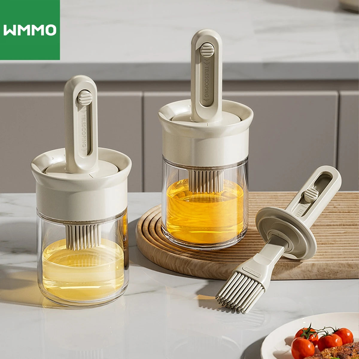 Telescopic Oil Brush Bottle Adjustable High Temp Resistant Kitchen BBQ Tool