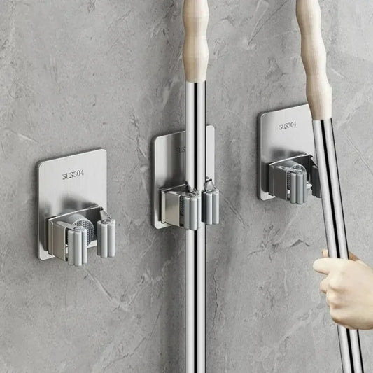 Adhesive Wall Mop Broom Holder Hook Organizer