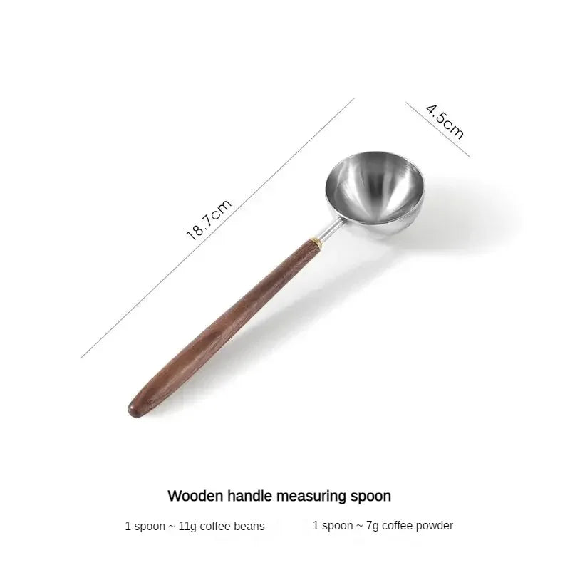 Wooden Handle Stainless Steel Coffee Scoop Tablespoon Measuring Spoon