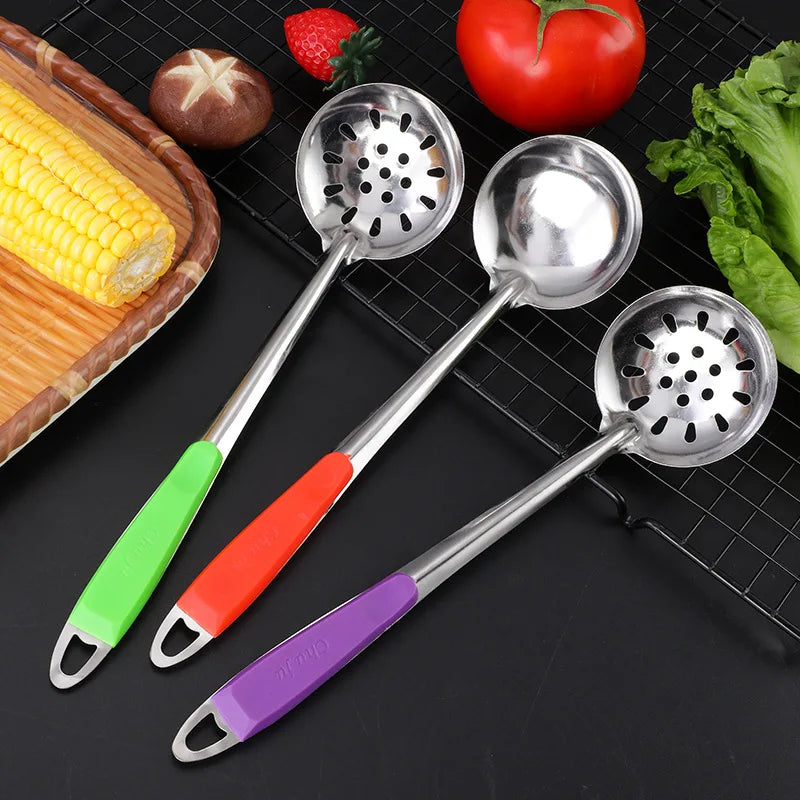 Stainless Steel Strainer Spoon with Anti-scald Handle