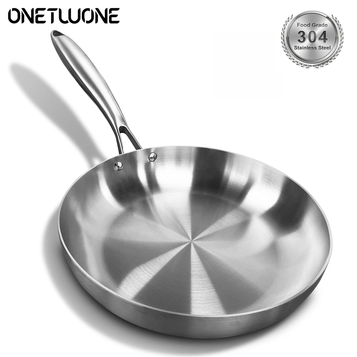 304 Stainless Steel Nonstick Frying Pan for Gas and Induction Cooktops