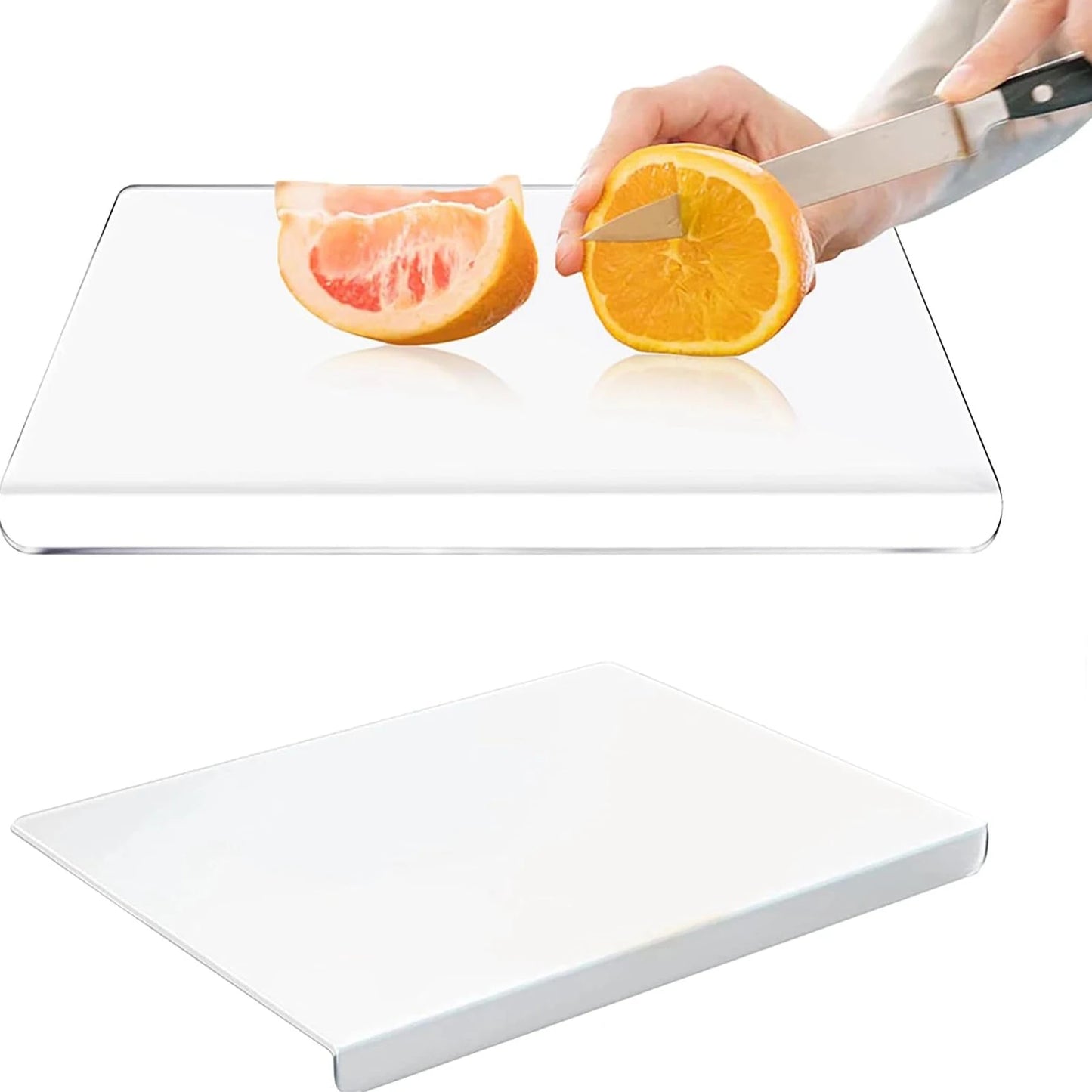 Clear Acrylic Cutting Board 450x400mm - Countertop Protector & Organizer