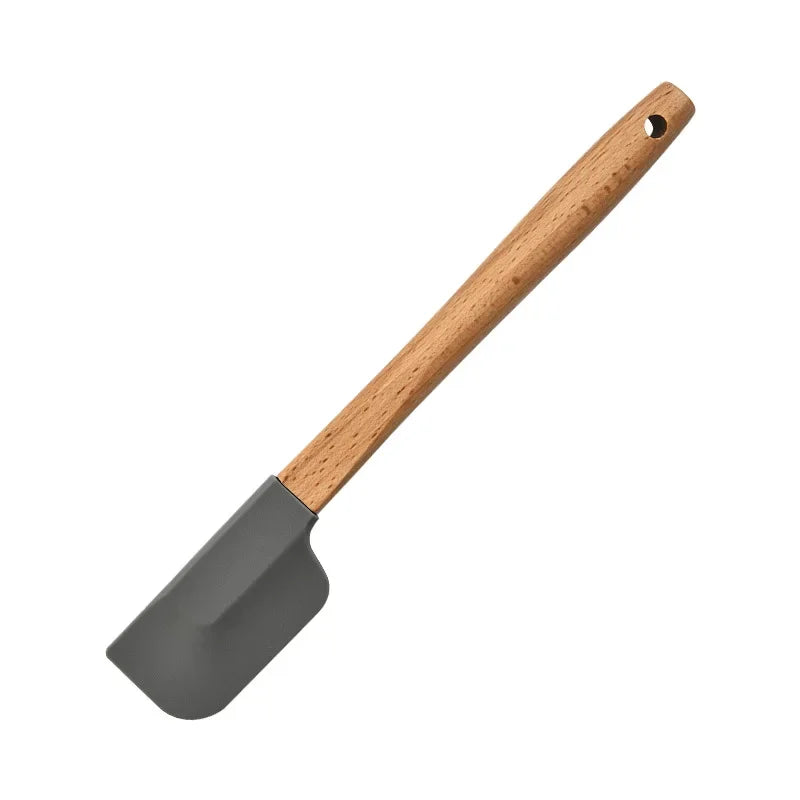 Wooden Handle Silicone Spatula Cake Pastry Scraper Pizza Mixer Bread Spreader