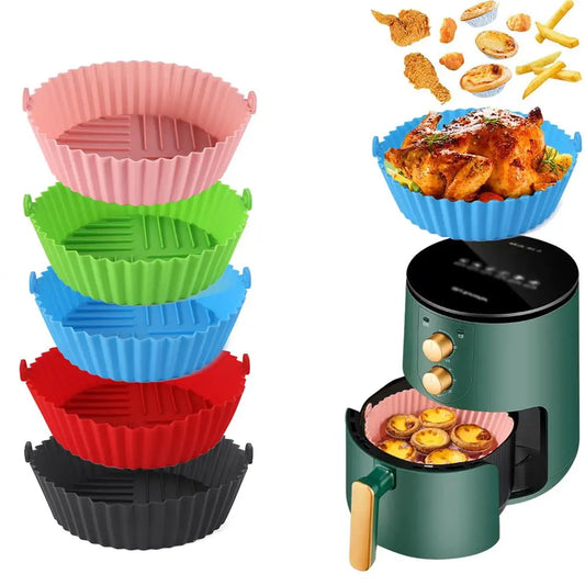 Air Fryer Silicone Baking Mat High-Temperature Resistant Foldable Food Grade Double Ear Tray