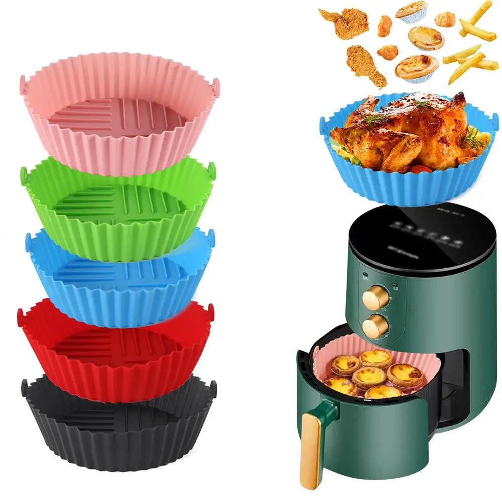 Air Fryer Silicone Baking Mat High-Temperature Resistant Foldable Food Grade Double Ear Tray