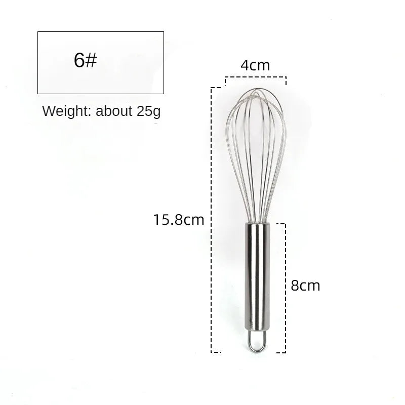 Stainless Steel Balloon Whisk Set - 6/8/10/12 Inch Egg Beater Mixer for Baking