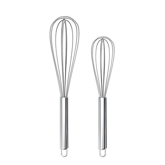 LMETJMA Stainless Steel Balloon Whisk Set 8" 10" 12" - Egg Beater & Mixer Tools