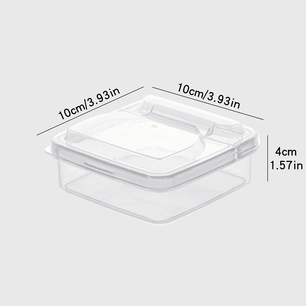 Transparent Plastic Refrigerator Storage Box, Flip Cheese Container, Kitchen Organizer