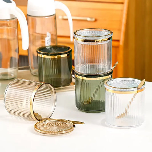 Seasoning Jar with Spoon - Kitchen Storage Bottle