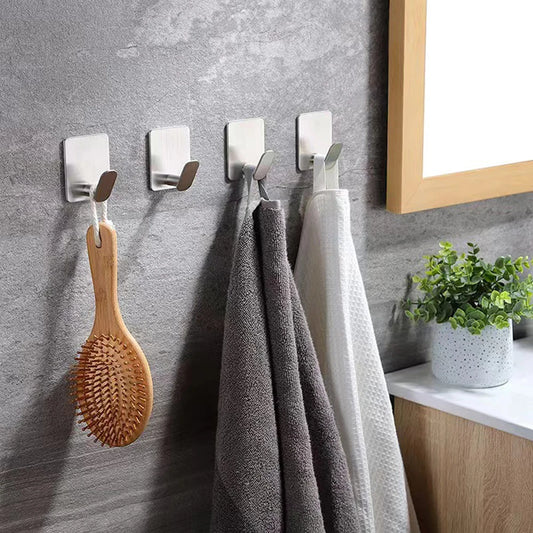 Heavy Duty Wall Adhesive Towel Hooks 304 Stainless Steel Hanger for Bathroom Kitchen