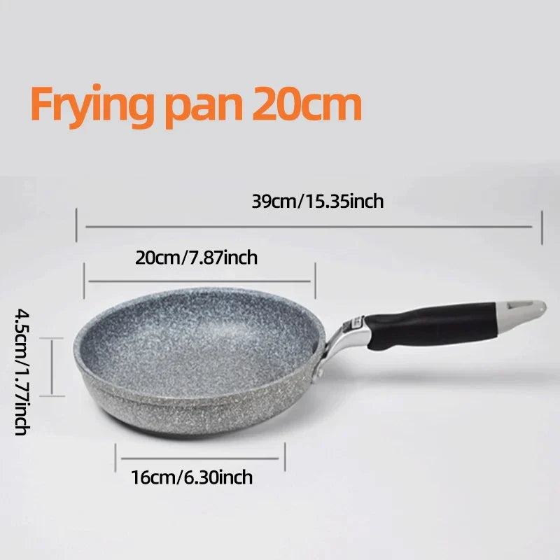 Durable Non-stick Stone Frying Pan Set: 28/26/24/20cm Wok Skillet for Induction & Gas Stoves