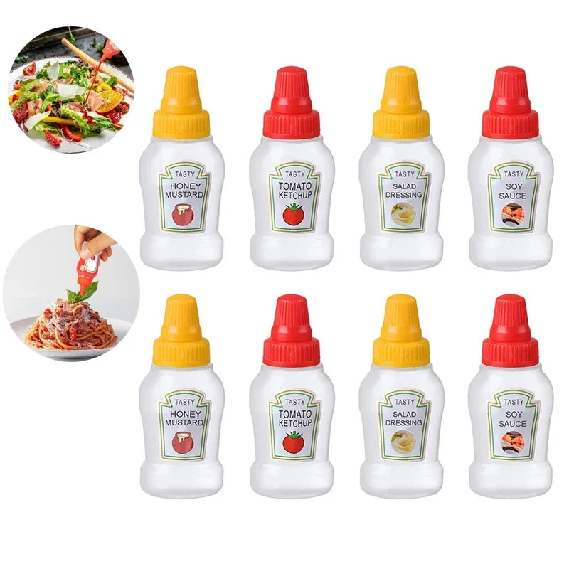 Mini Condiment Squeeze Bottles 25ml Dispensers (4/8pcs)