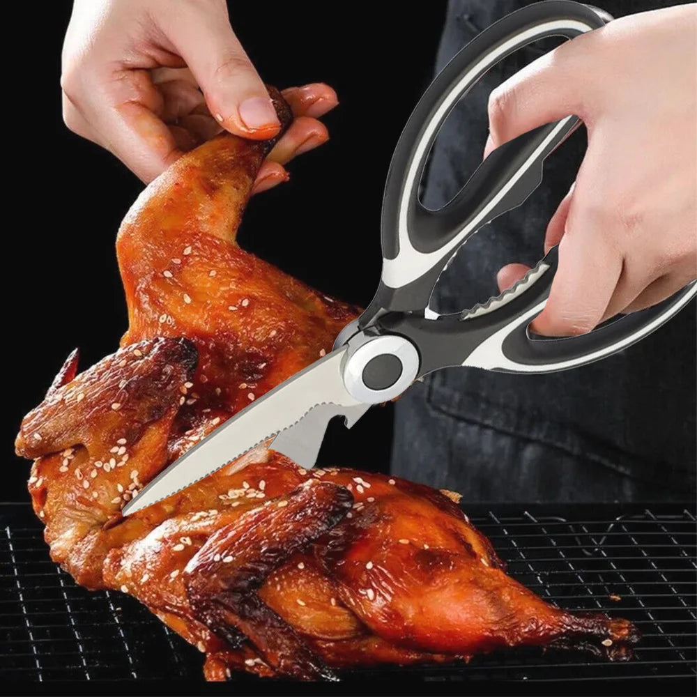 Multifunctional Stainless Steel Kitchen Scissors for Chicken, Meat, Fish