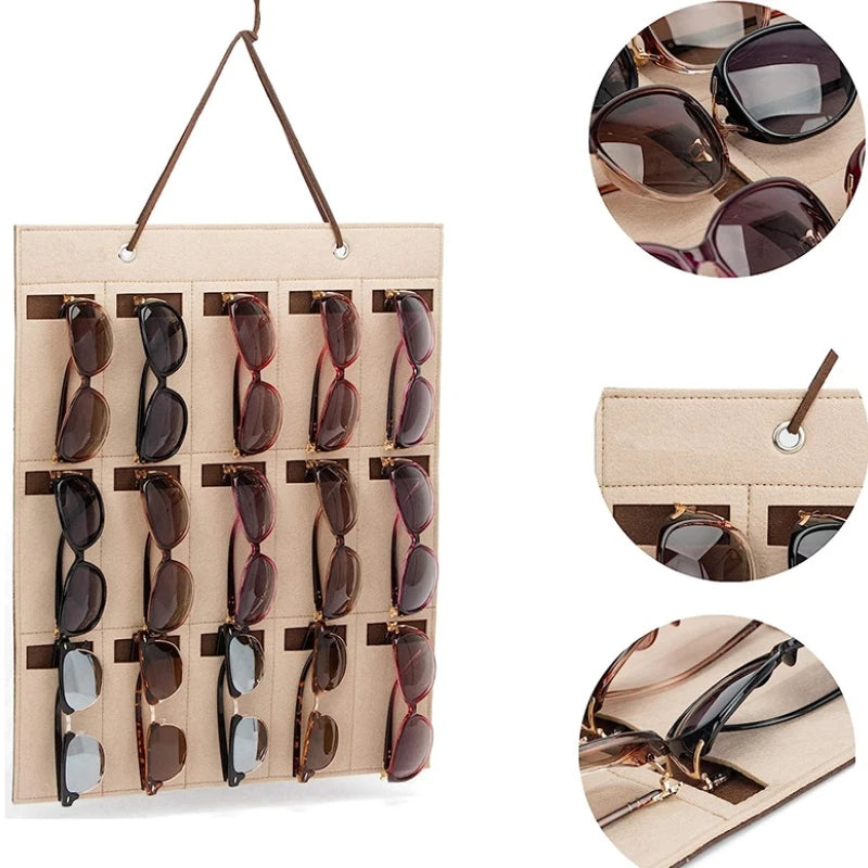 Sunglasses Organizer Hanging Bag Foldable Display Box