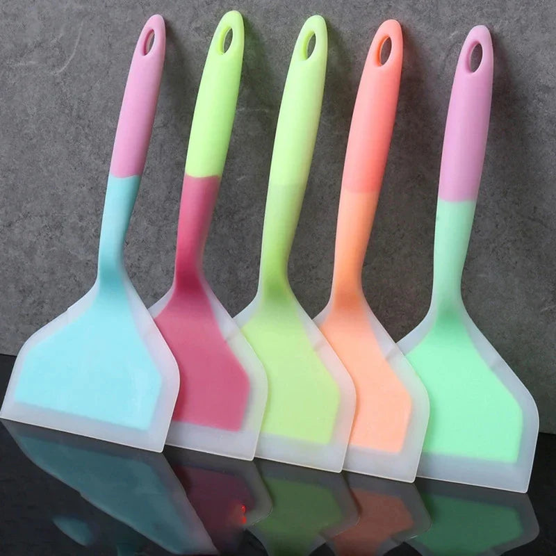 Silicone Heat-Resistant Non-Stick Spatula with Dual Color Transparent Handle