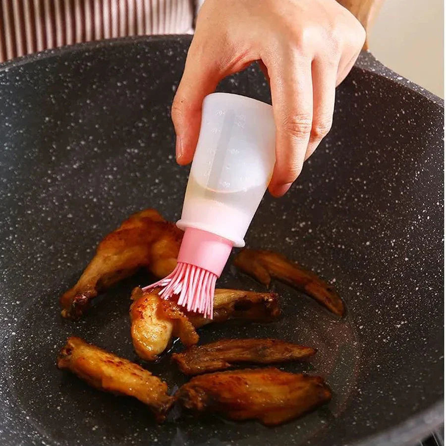 Silicone Oil Brush Bottle - High Temp Resistant, Food Grade BBQ Brush