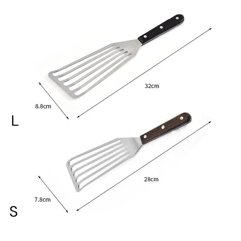 Stainless Steel Cooking Spatula BBQ Grill Turner Frying Steak Shovel Wok Pancake Turner