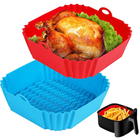 Air Fryer Silicone Liners, Reusable Non-stick Basket Tray, Pizza Pan Kitchen Accessories