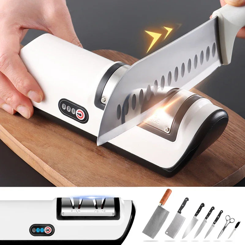 Electric Knife Sharpener, Multifunctional 4-Gear Automatic Professional Kitchen Accessory