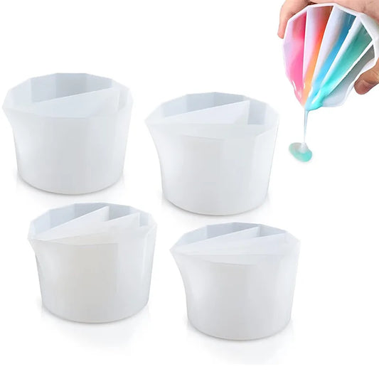 Reusable Silicone Split Cup for Acrylic Paint Pouring with Dividers