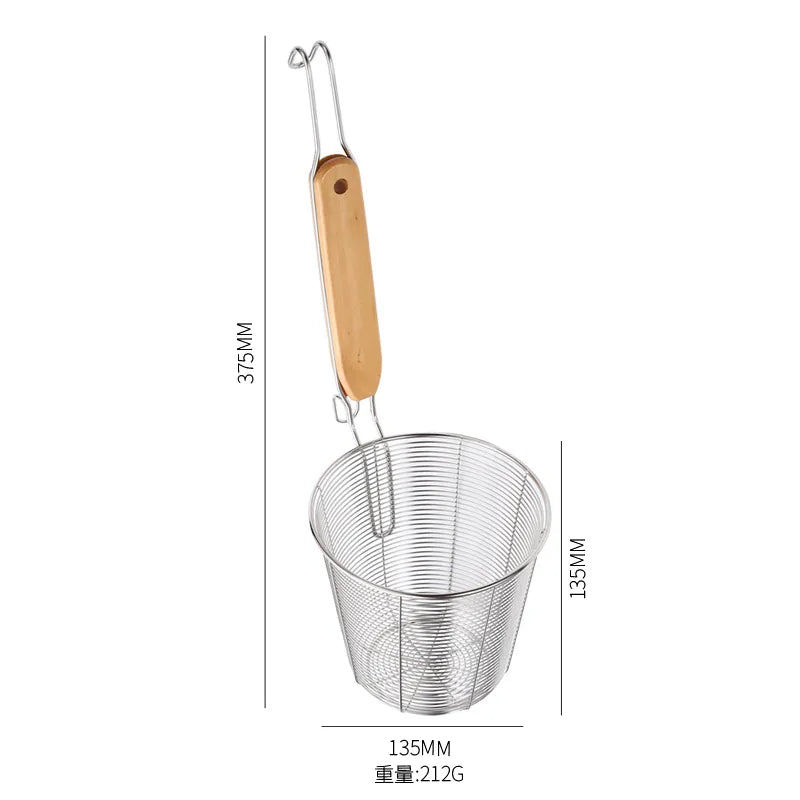 Stainless Steel Colander Strainer Basket for French Fries, Pasta, Hot Pot, and Oil Filtering