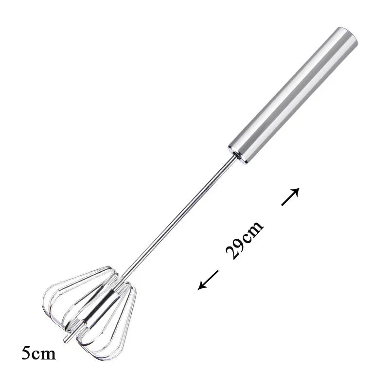 Stainless Steel Egg Beater, Automatic Stirrer, Hand Mixer, Self-Turning Kitchen Tool