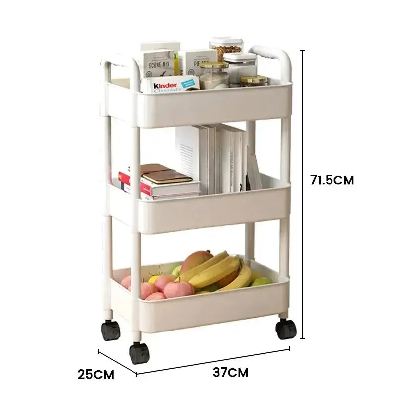 Multi-layer Rolling Storage Rack for Kitchen, Bedroom, Bathroom