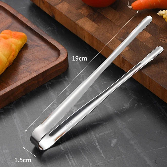 Stainless Steel Grill Tongs Non-Slip BBQ Cooking Utensils