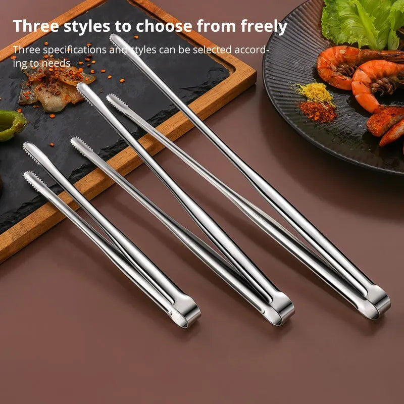 304 Stainless Steel BBQ Grill Tongs Cooking Utensils