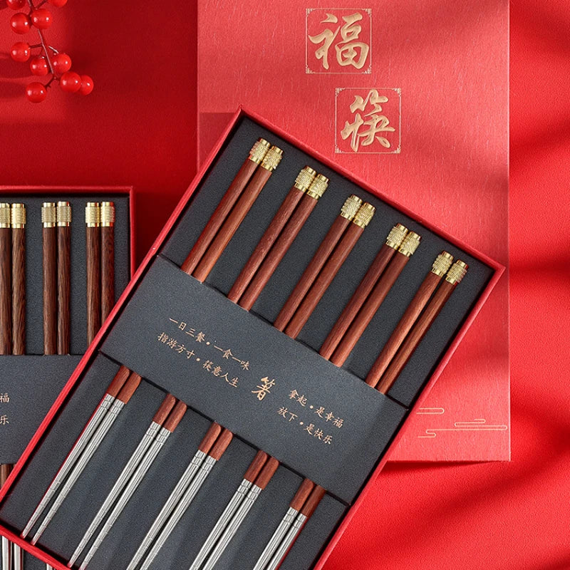 Stainless Steel Chopsticks Set Gift Box