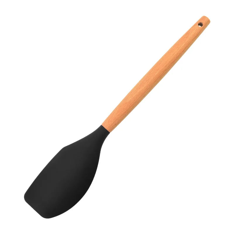 Wooden Handle Silicone Cake Spatula Scraper Pastry Mixer