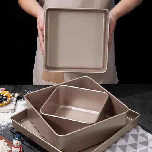 Non-stick Carbon Steel Baking Pan Square Cake Mold Pizza Tray