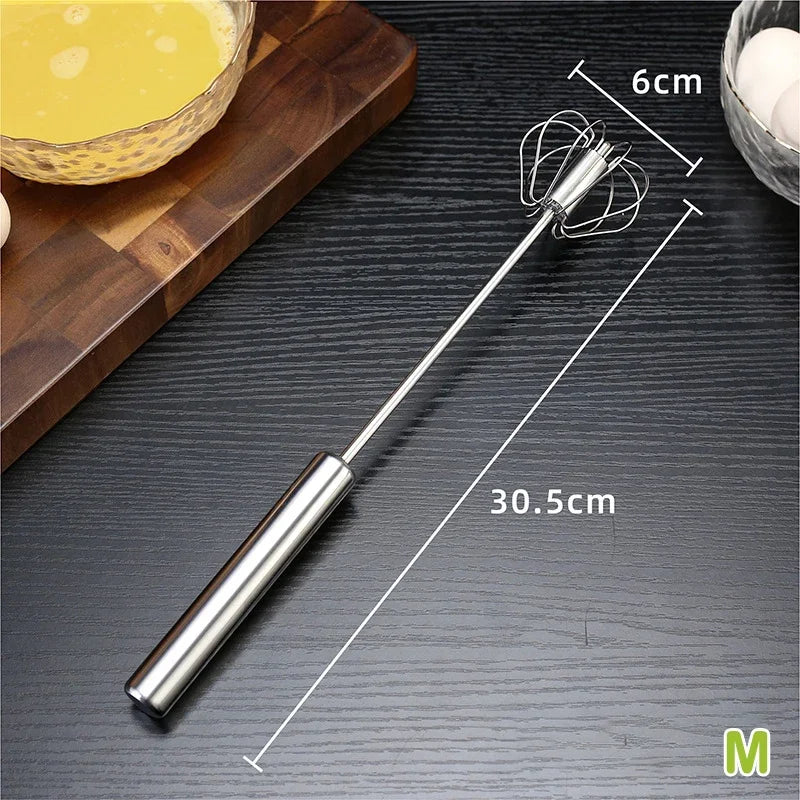 Semi-Automatic Stainless Steel Egg Beater Milk Frother