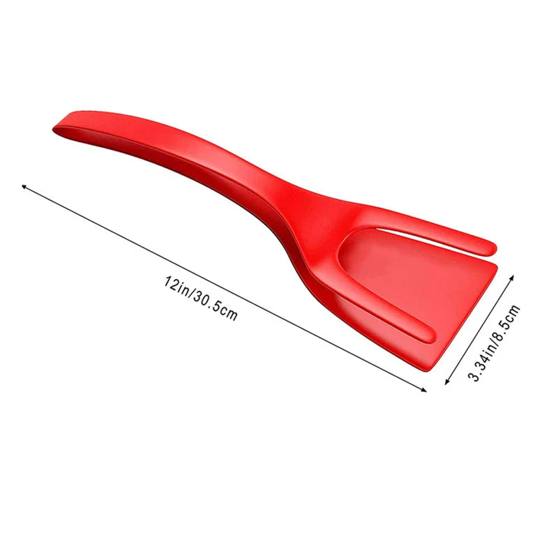 Nylon Grip Flip Tongs Spatula Egg Clamp Kitchen Tool