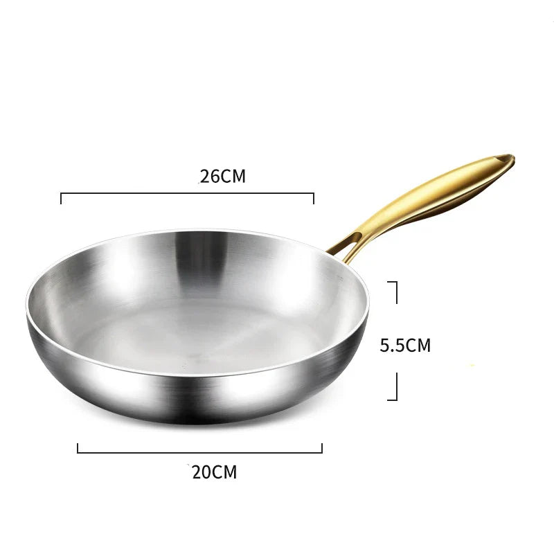 316 Stainless Steel Nonstick Frying Pan Wok Induction Cookware